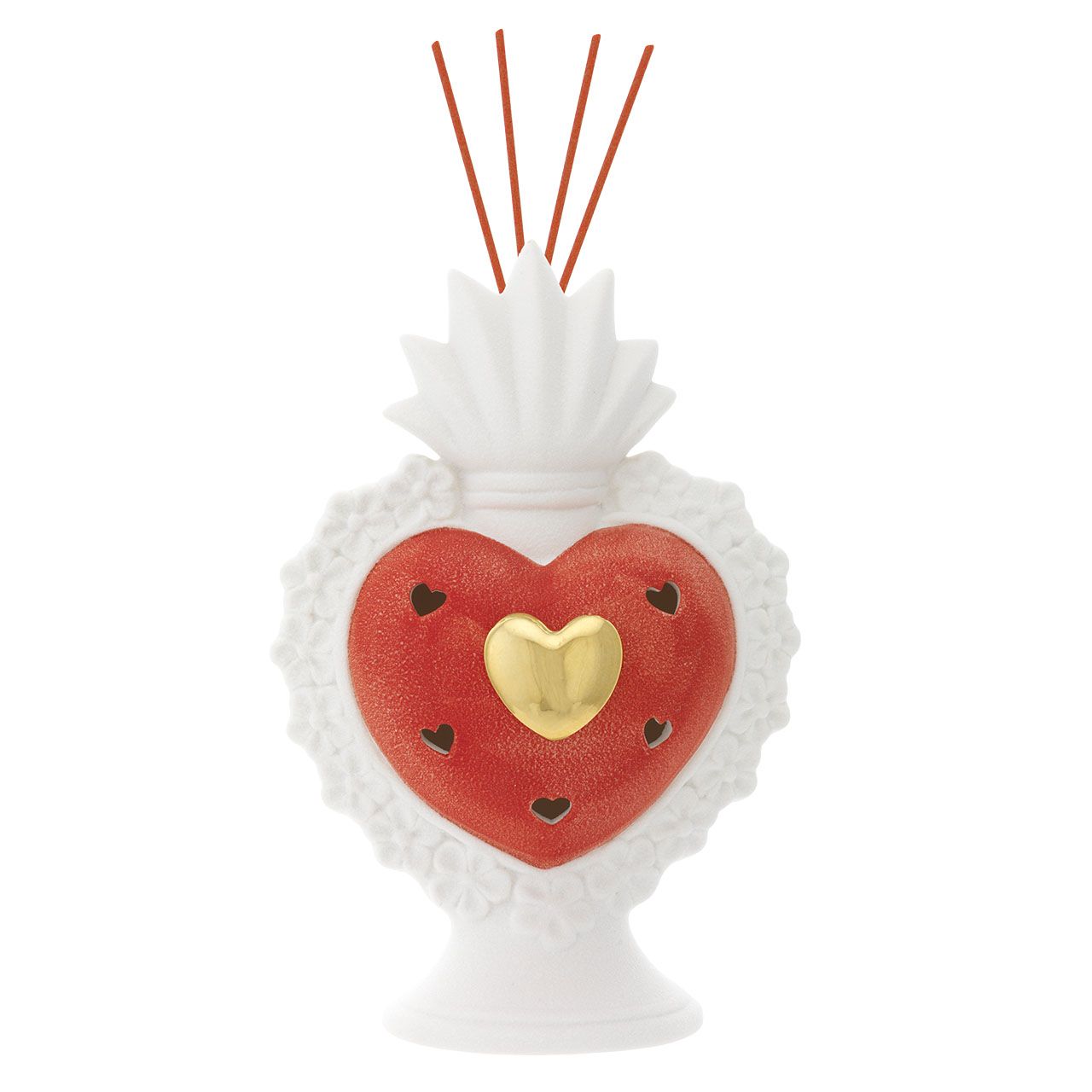 SACRO CUORE DIFFUSORE CON LED BIANCO & ROSSO H. 23